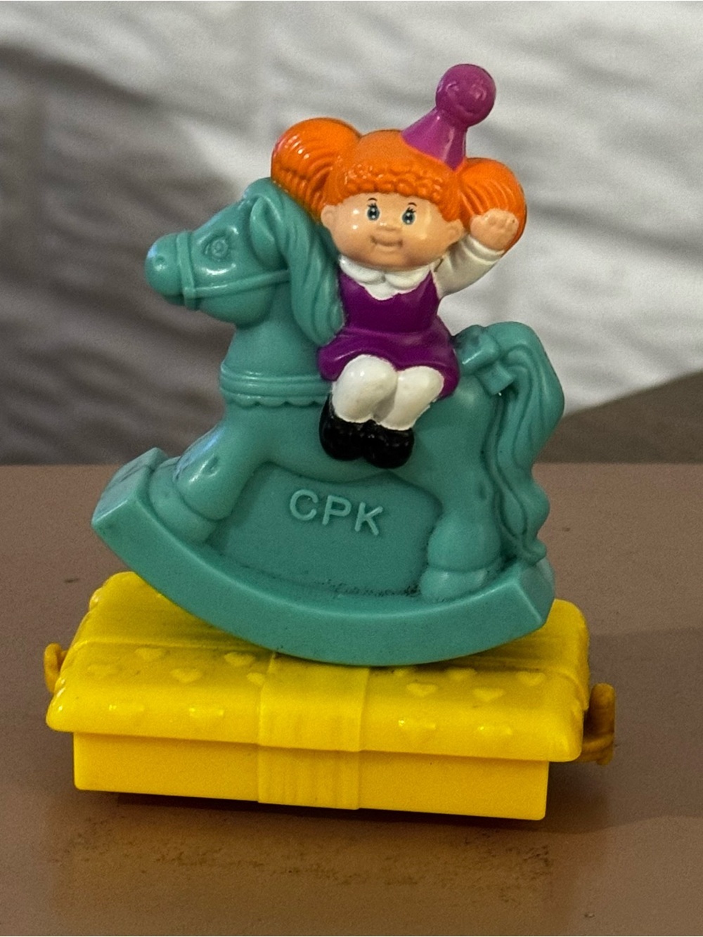 Vintage 1994 Cabbage Patch Train McDonald’s Toy Turquoise Horse Red Hair Girl